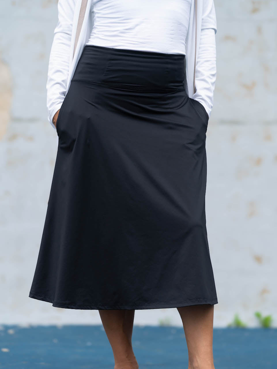 Midi Skate Skirt with Pockets