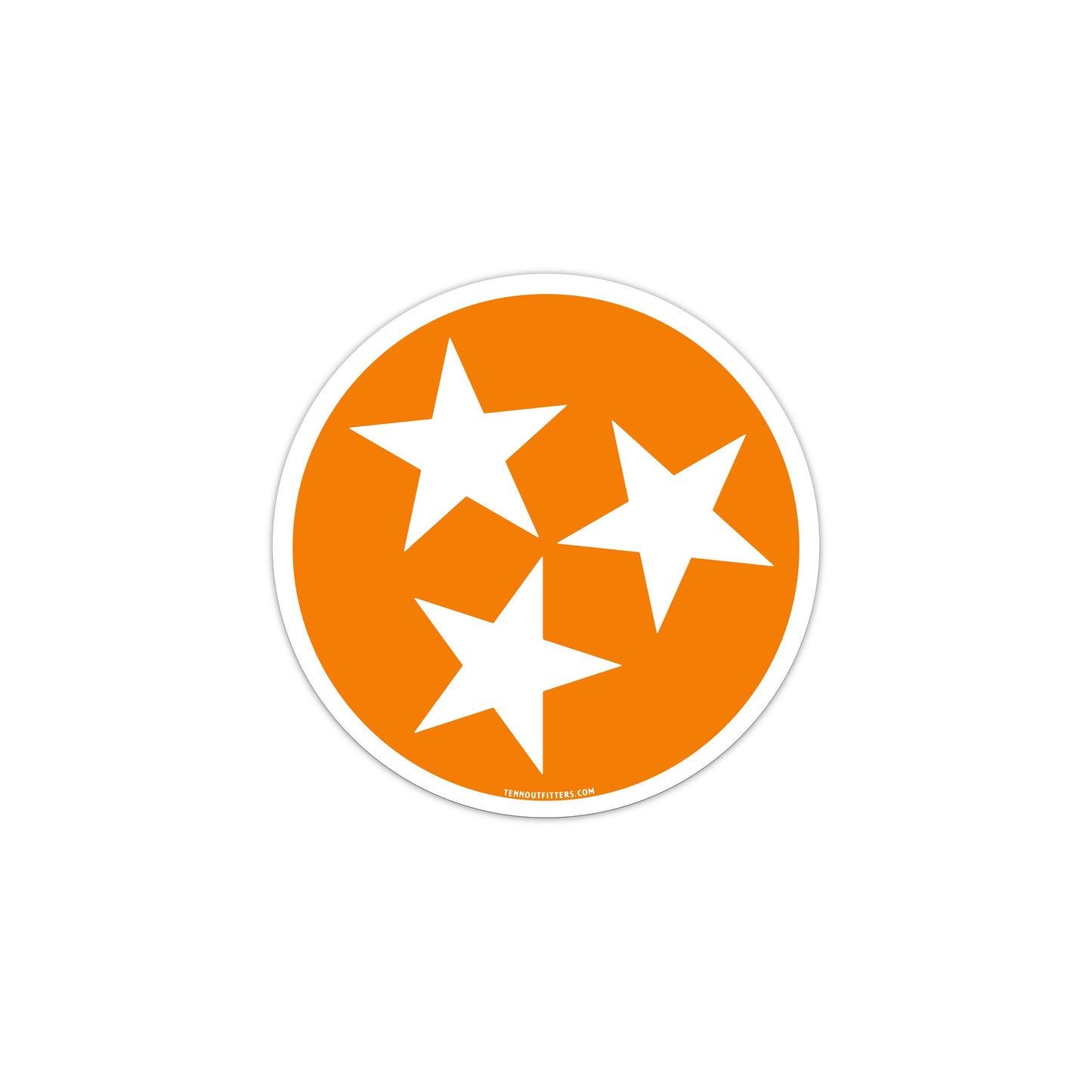 Holler Orange & Stadium White Tri Star Sticker