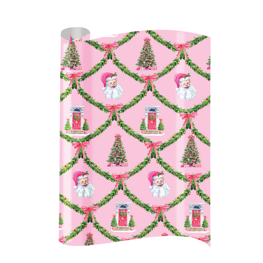 Pink Garland Gift Wrap