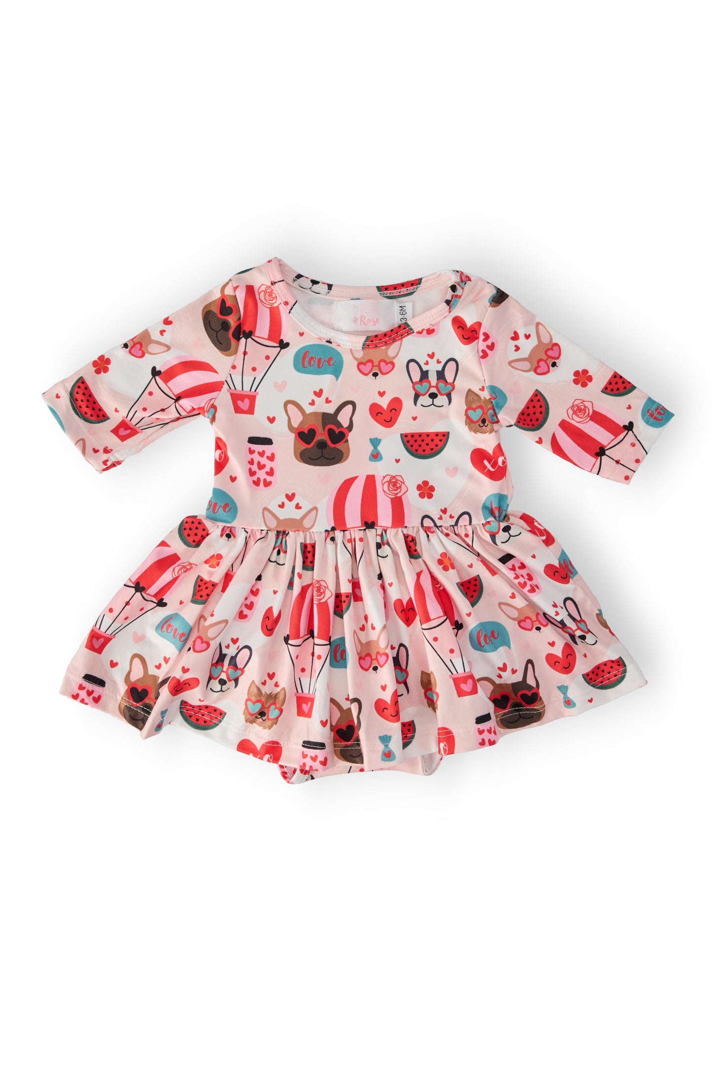 Puppy Love 3/4 Sleeve Twirl Bodysuit