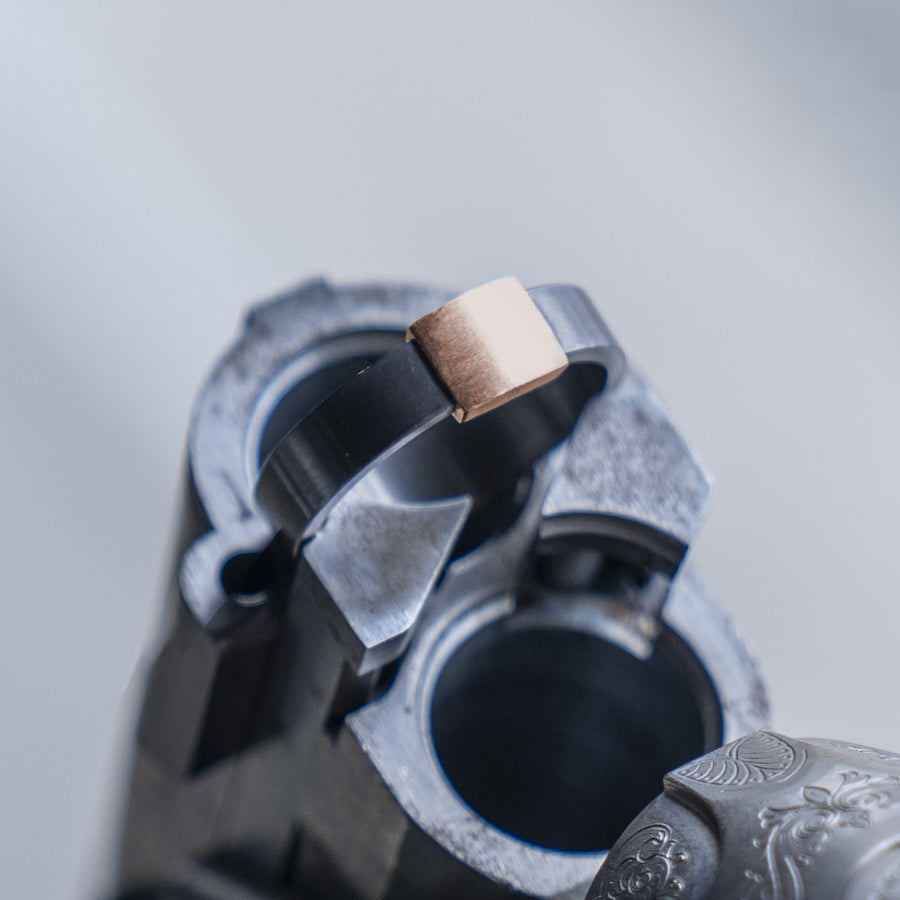 Gunmetal 7mm 14kt Rose Gold Barrel Band