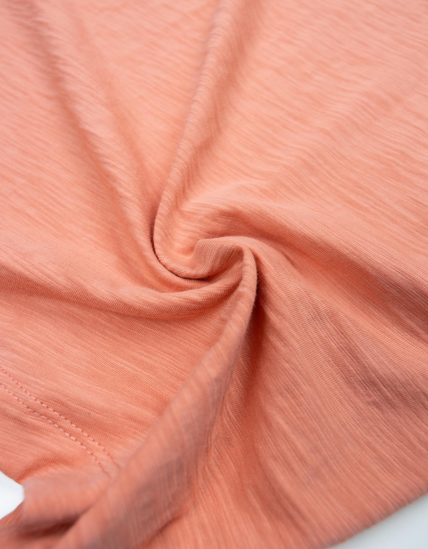 SOLID BURNT CORAL - SLUB PIMA TEE