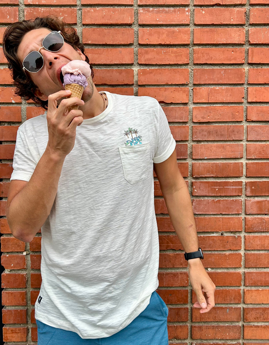 PALMY WAVES - SLUB PIMA POCKET TEE