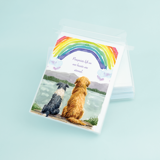 Rainbow Dog Sympathy "Paw Prints...