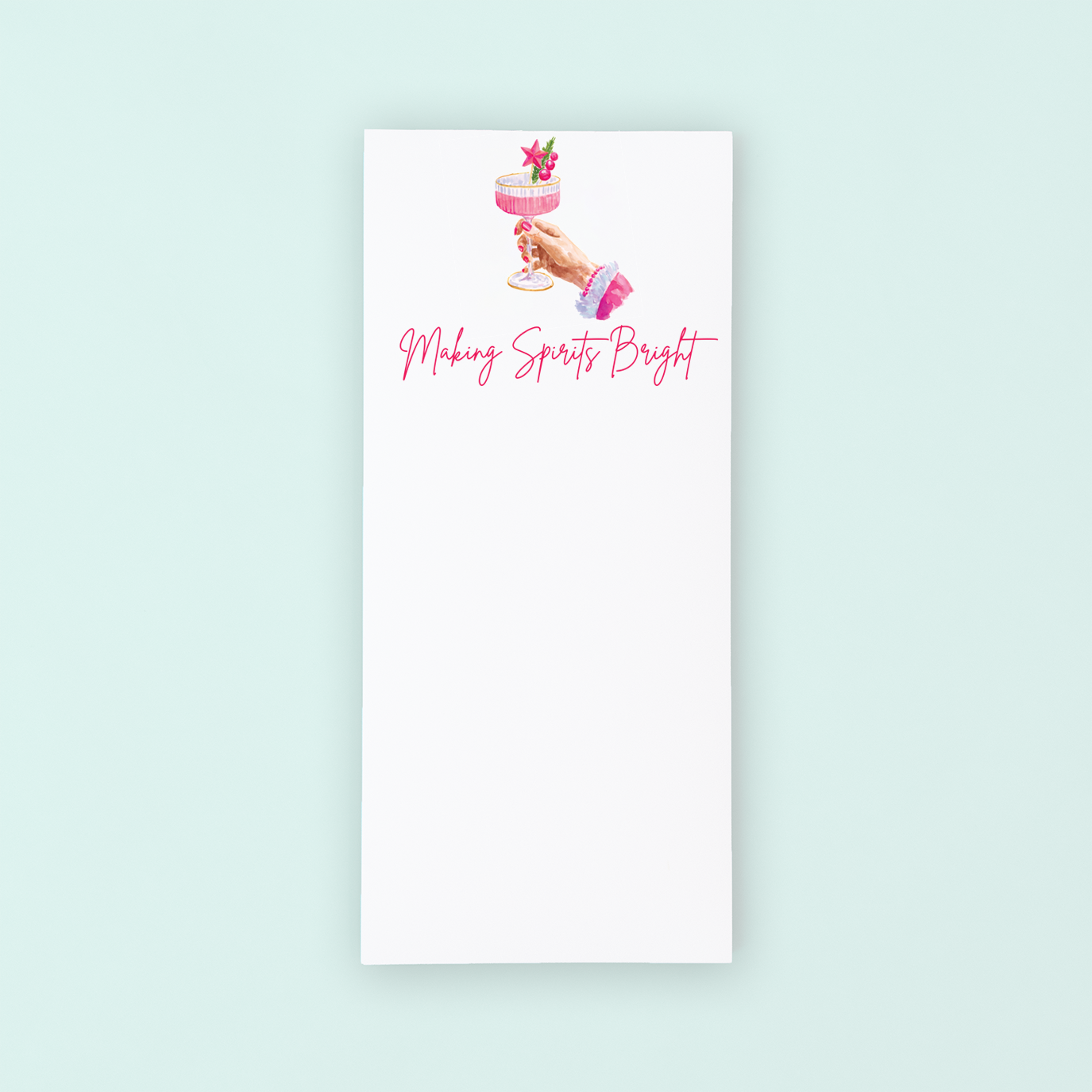 Pink Christmas Cocktail List Pad