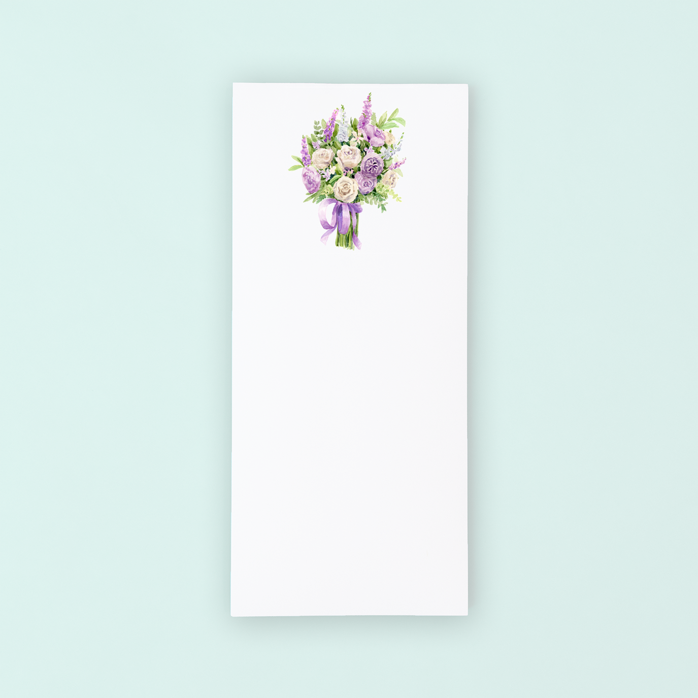 Purple Rose Bouquet Lists Pad