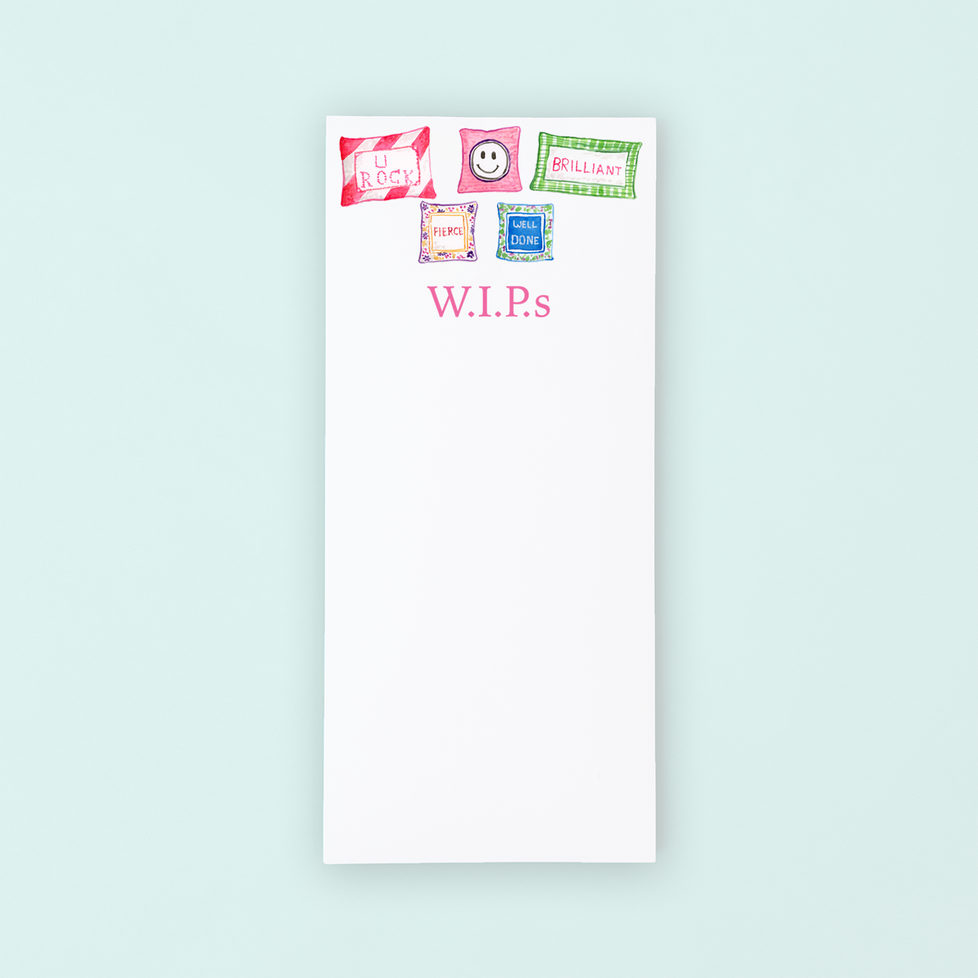 Needlepoint Pillows "WIPs" Lists Pad