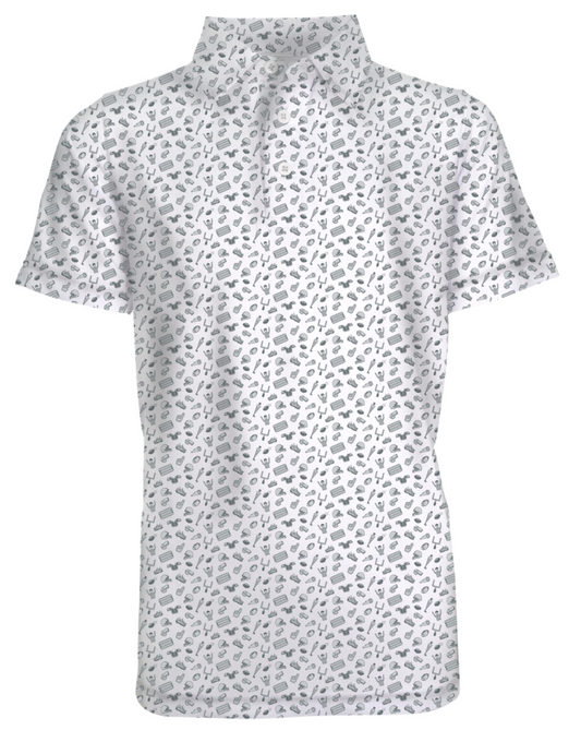 Tom All-Over Football Print Youth Boys' Polo
