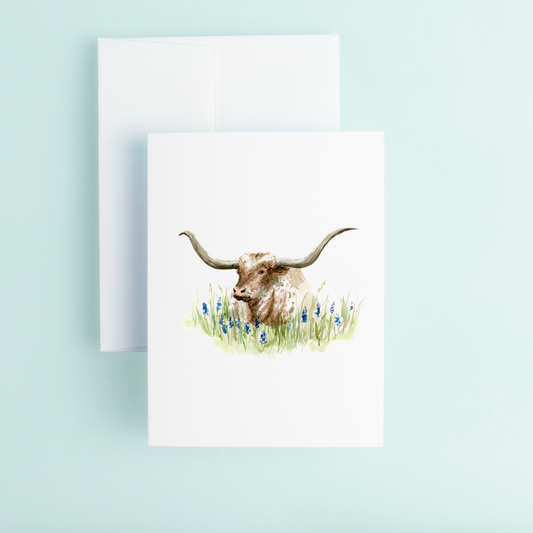 Longhorn In Bluebonnets