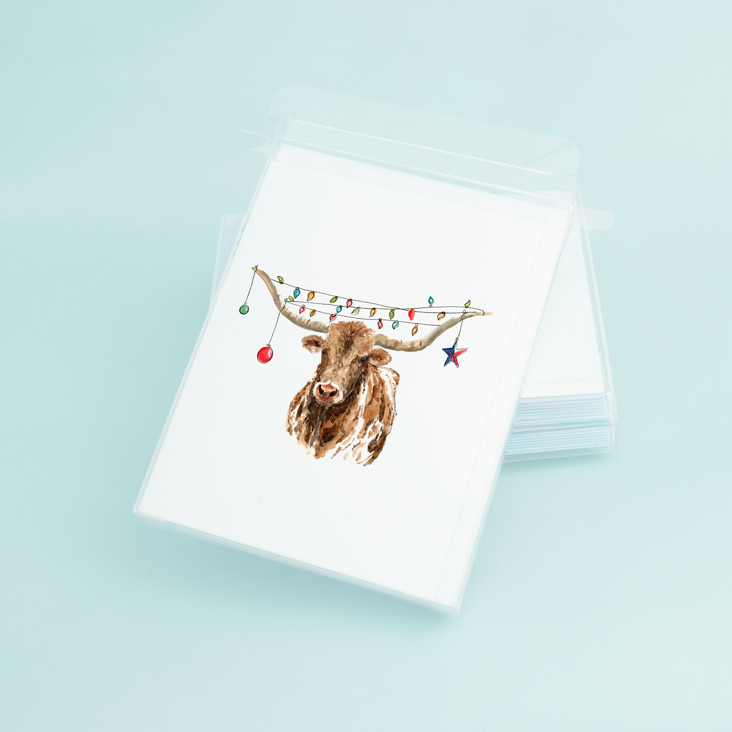 Texas Longhorn Christmas Card