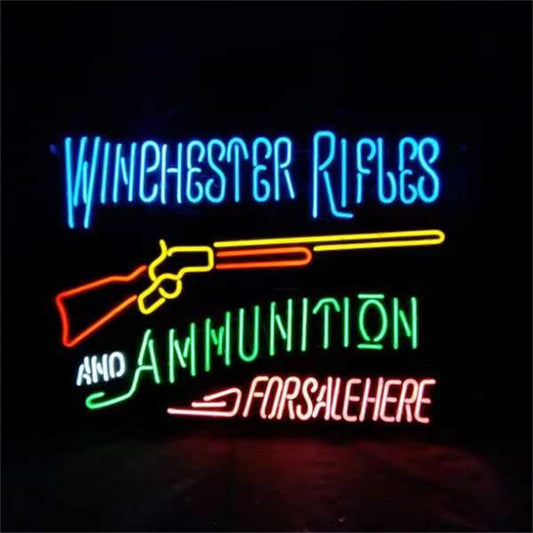 Winghester Rifles And Ammunition Neon Sign Light