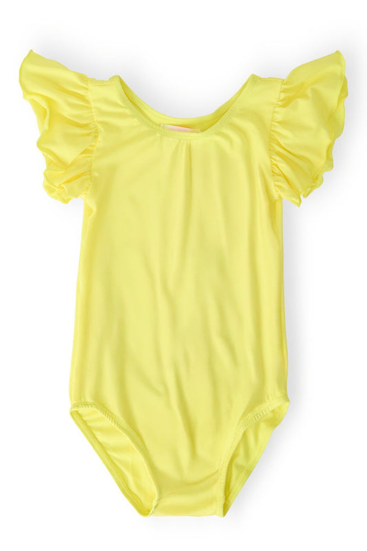 Yellow S/S Flutter Sleeve Leotard