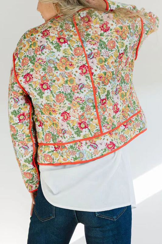 Floral Quilt Button Up Jacket