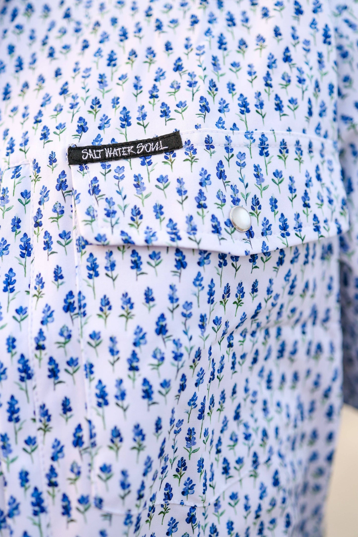 Bluebonnet Pearl Snap Fishing Shirt