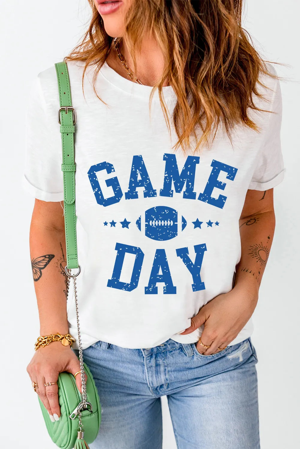GAME DAY Short Sleeve T-Shirt - White & Blue