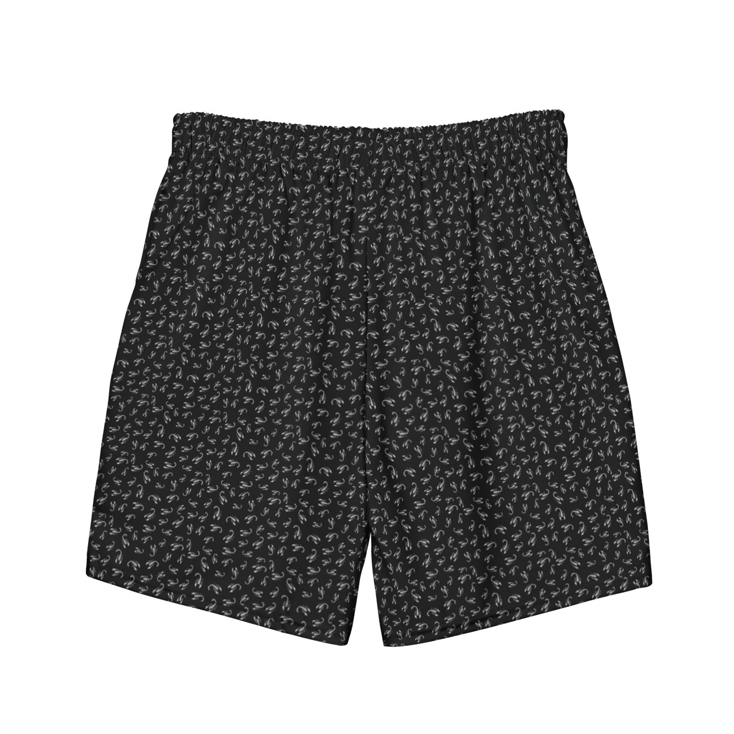 Pale Sting: Stamped Scorpion Swim Trunks