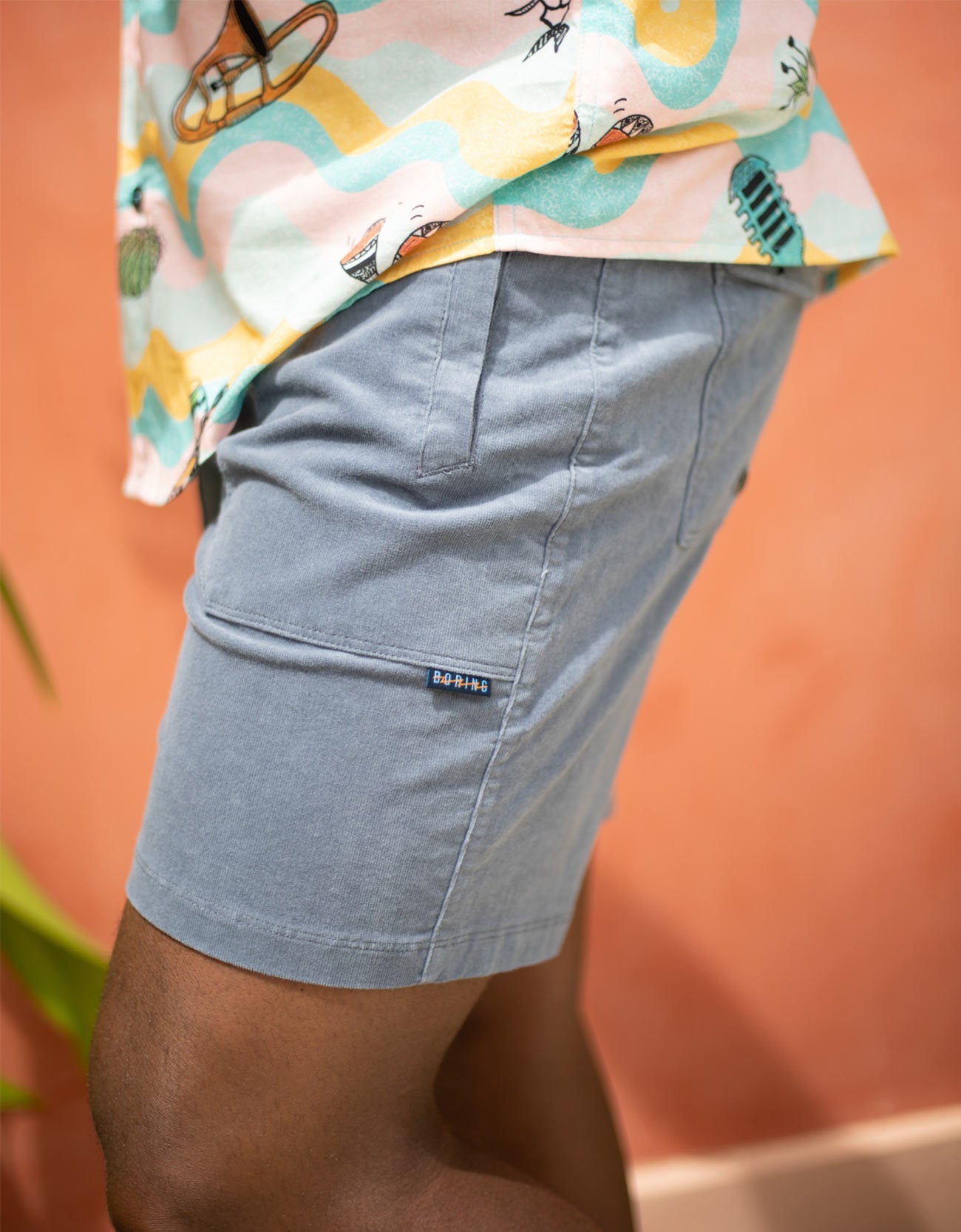 ARROYO 7" INSEAM STRETCH CORDUROY WALKSHORTS - STEEL BLUE