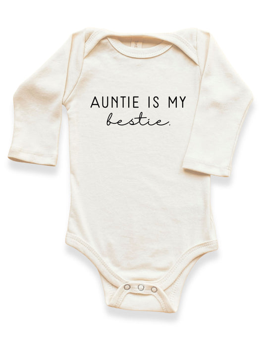 Auntie is My Bestie Organic Bodysuit Long Sleeve