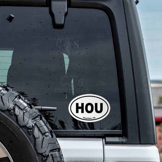Houston, TX Oval Sticker Vinyl Decal