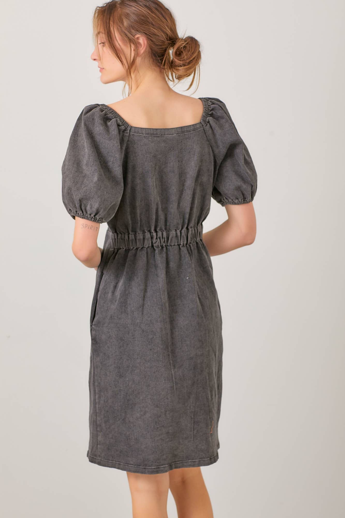 Slate Puff Sleeve Dress