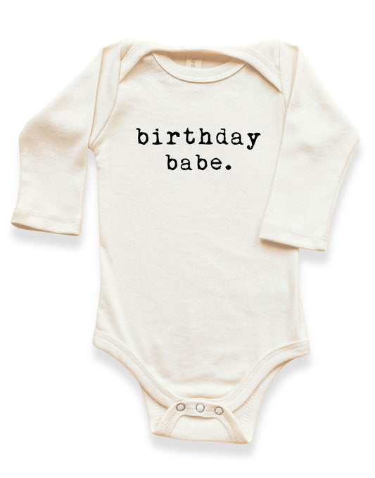 Birthday Babe Organic Bodysuit Long Sleeve