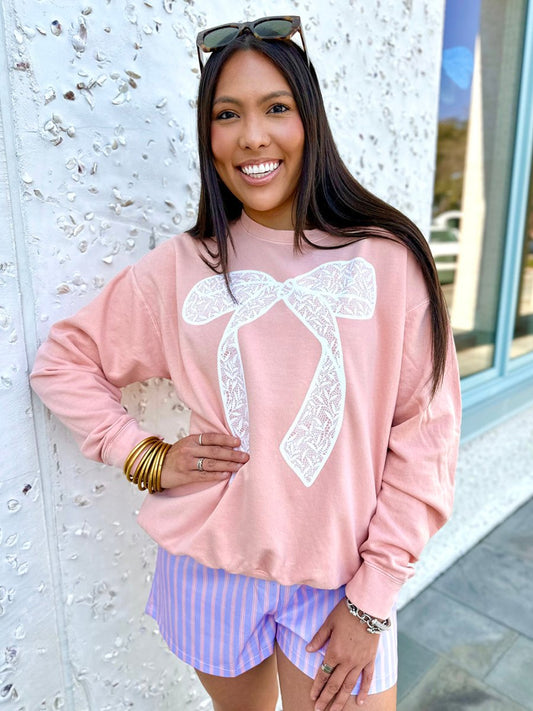 Bow 'Lace It Up' Lightweight Sweatshirt