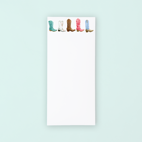Colorful Cowboy Boots Lists Pad