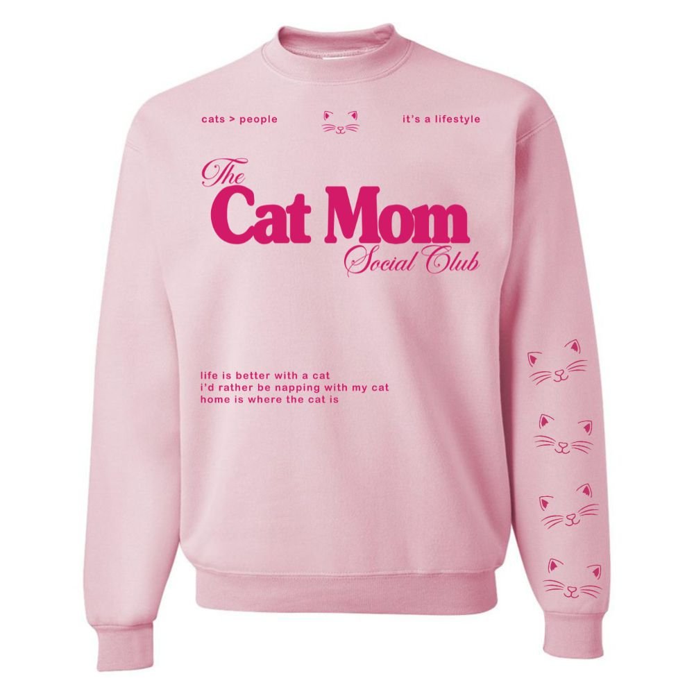 ‘Cat Mom Social Club' Crewneck Sweatshirt