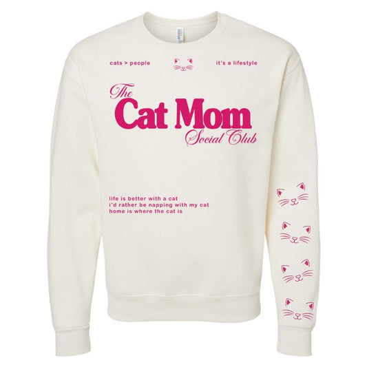 ‘Cat Mom Social Club' Crewneck Sweatshirt