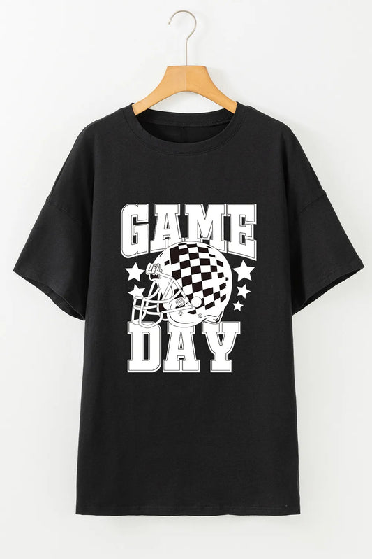 GAME DAY Helmet Short Sleeve T-Shirt - Black
