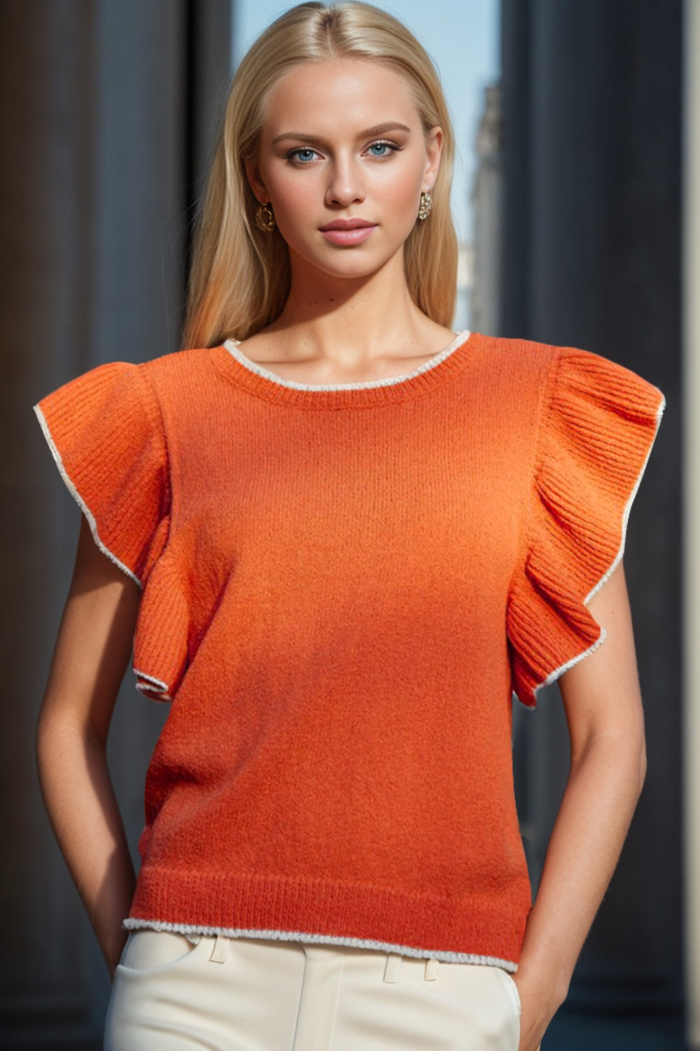 Ruffled Knit Top
