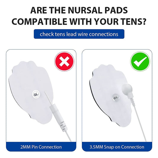 TENS/EMS Unit Replacement Pads NURSAL 20 Pack 3.5mm Snap Electrode Pads 30+ Reuse