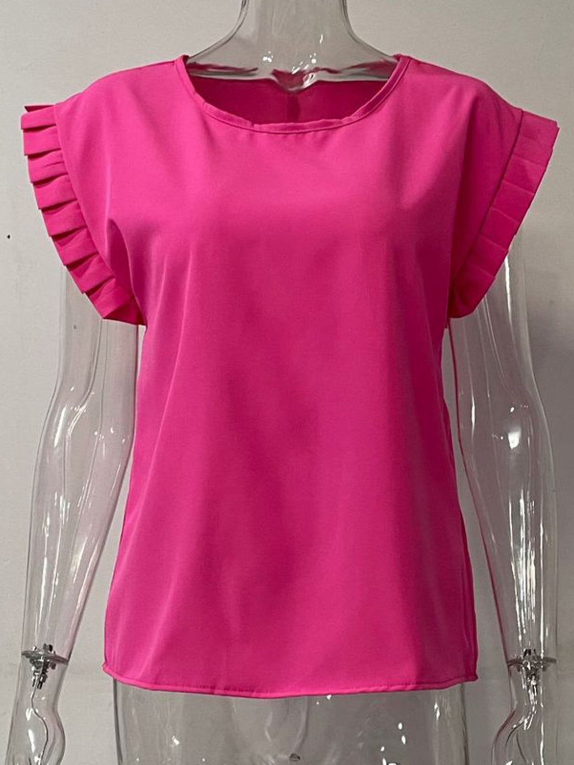 Ruffled Cap Sleeve Blouse