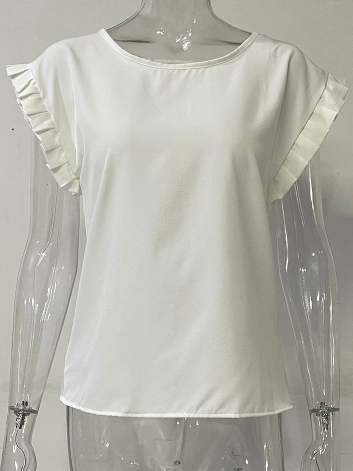 Ruffled Cap Sleeve Blouse