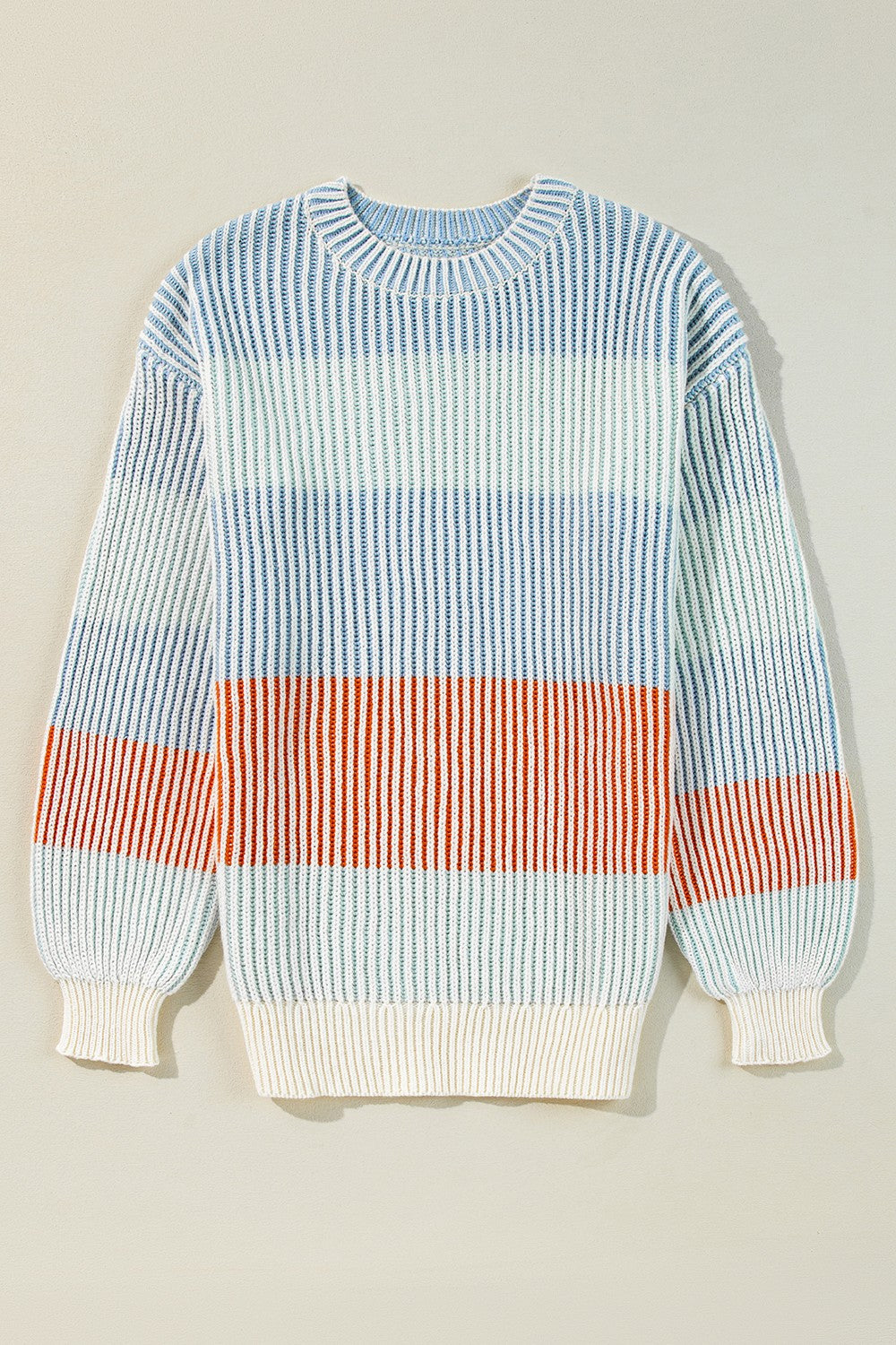 Striped Color Block Long Sleeve Sweater - 3 Color Options!