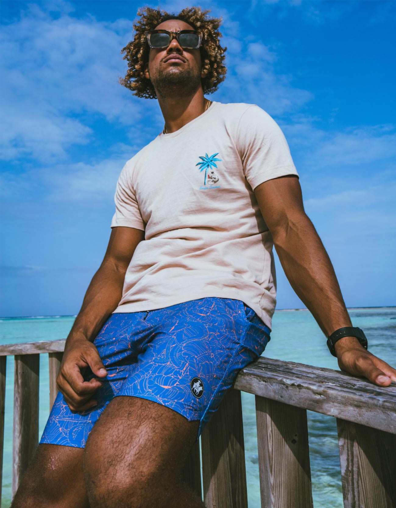 FAIR FIGHT BLUE - SHIPWRECKS 18" BOARDSHORTS