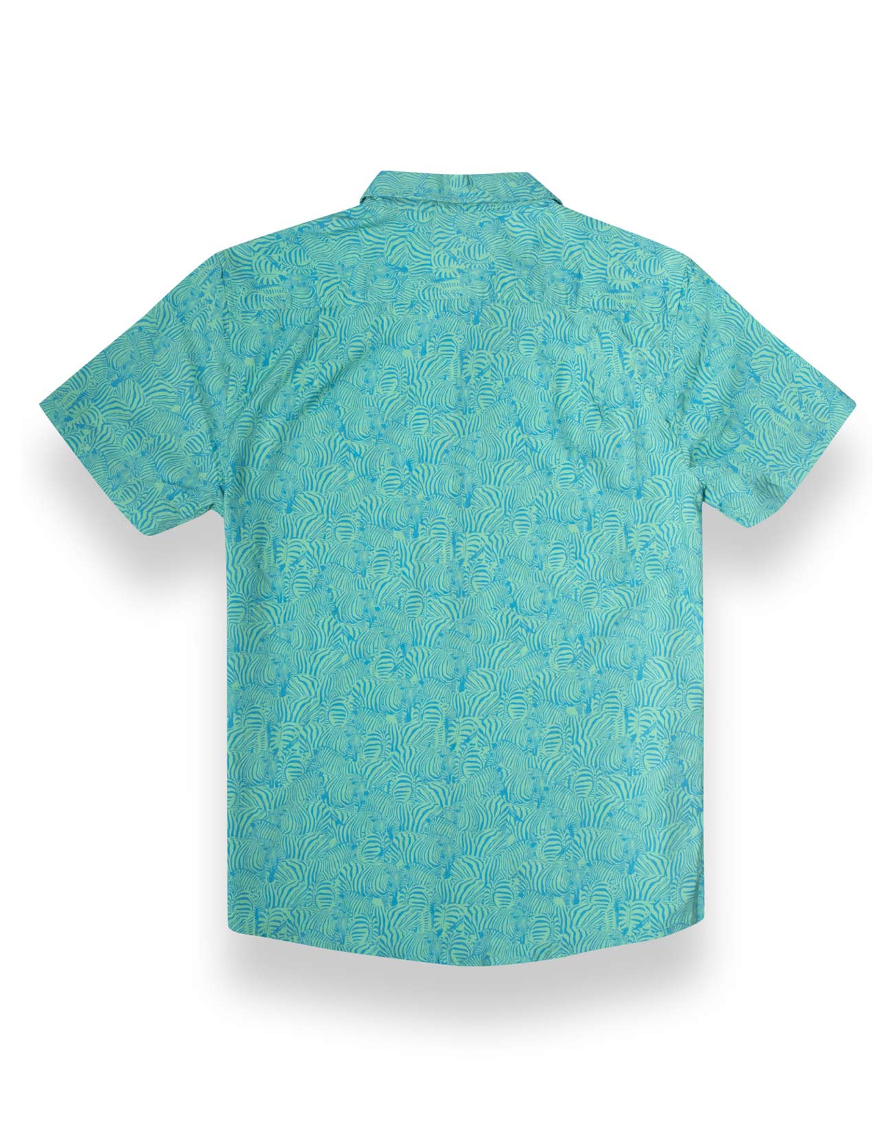 TOO MANY LINES - TURQUOISE ZEBRA 7-SEAS™ BUTTON UP