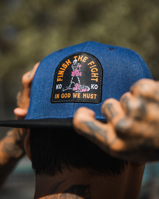 Finish The Fight Blue Snapback Hat