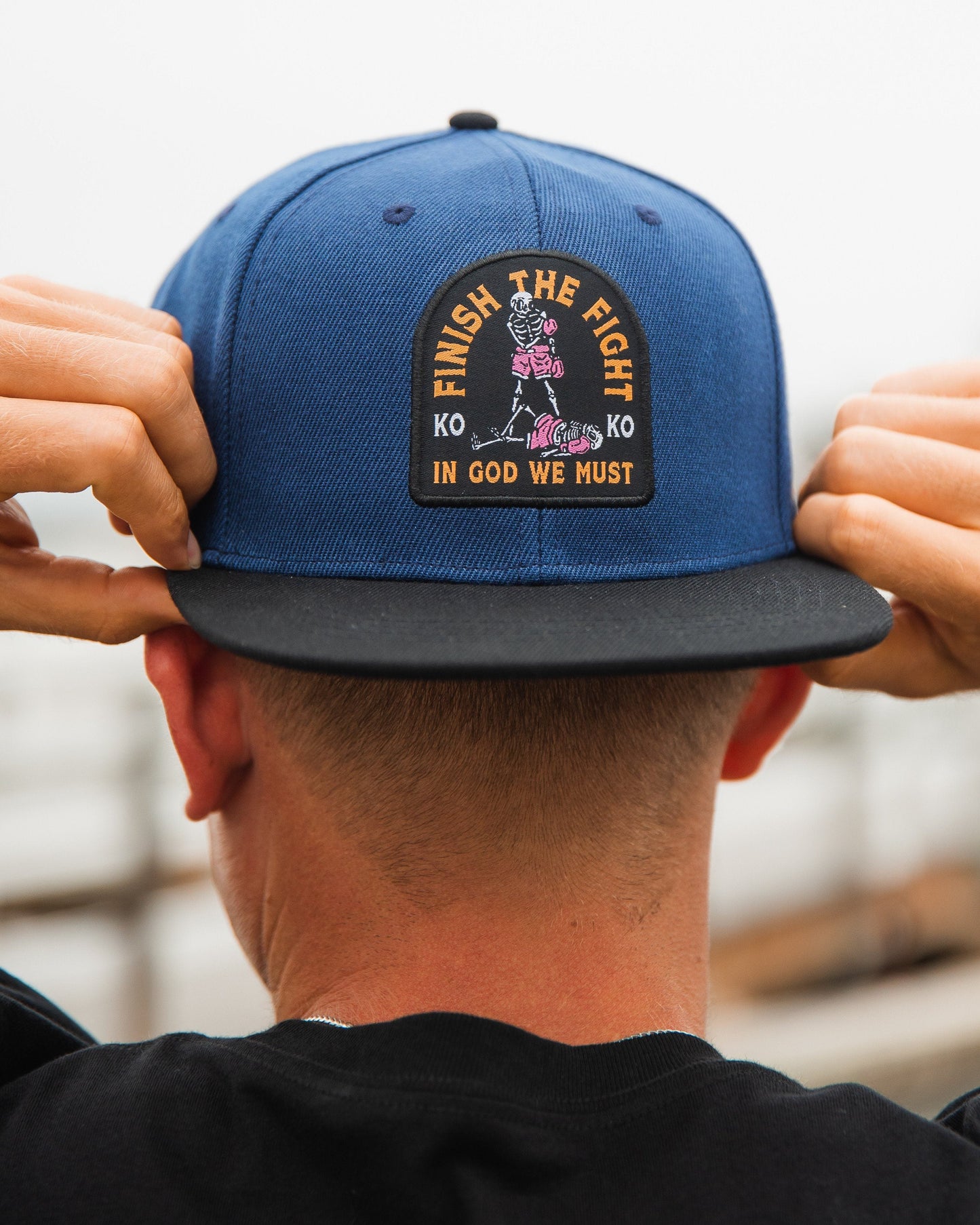 Finish The Fight Blue Snapback Hat