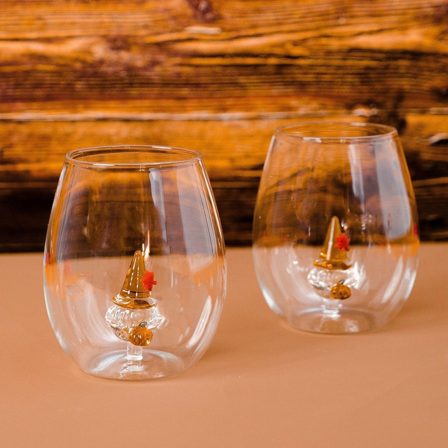 3D Pumpkin Gnome Stemless Glass