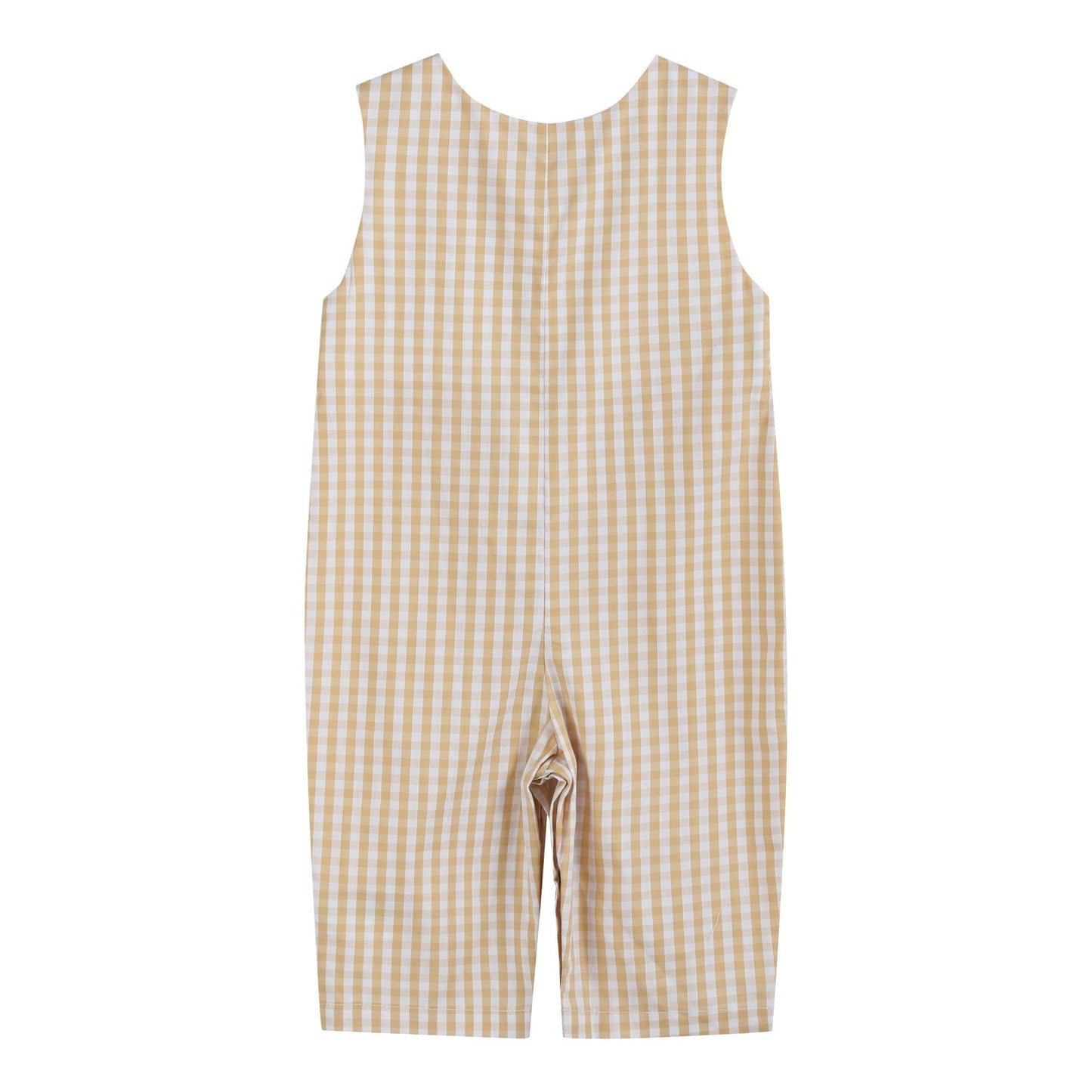 Light Brown Gingham Pumpkin Vine Overalls