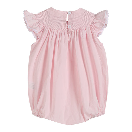 Light Pink Daisy Smocked Ruffle Romper