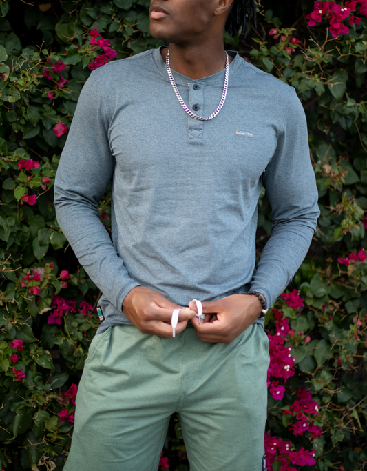 THE BORING HENLEY - HEATHER BLUE