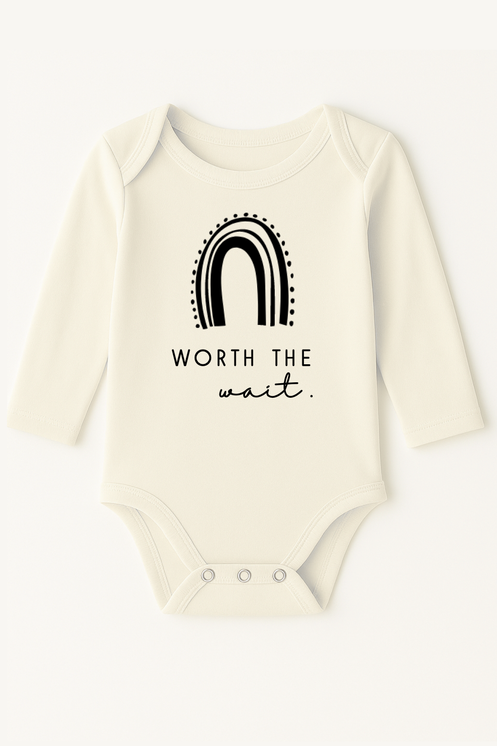 Worth the Wait Organic Cotton Baby Bodysuit Long Sleeve