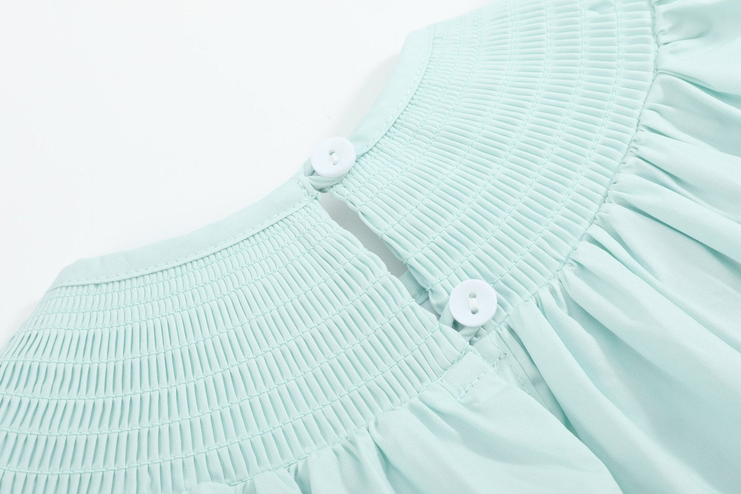 Misty Blue Easter Bunny Smocked Bishop Dress