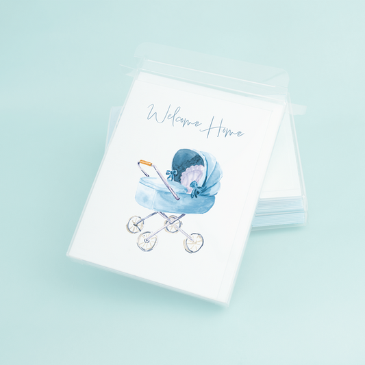 Blue Stroller "Welcome Home"