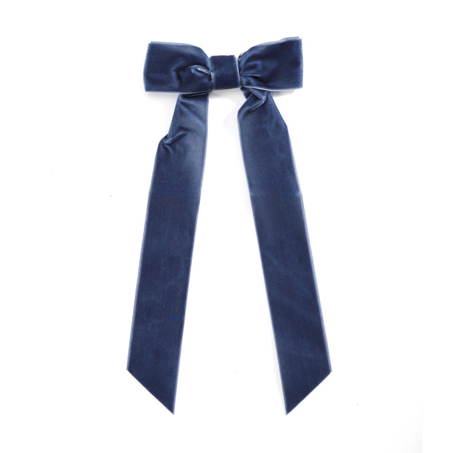 Navy Blue Long Tails Hair Bow
