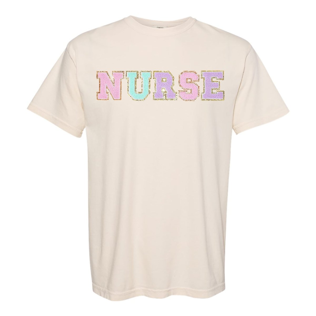 Nurse Colorful Letter Patch Comfort Colors T-Shirt