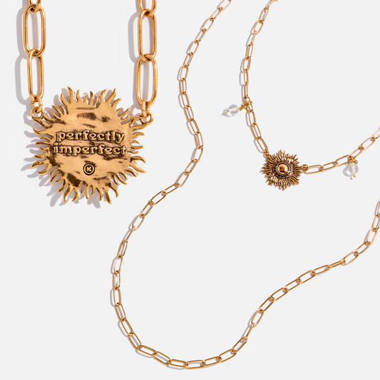 Perfectly Imperfect Sunburst Long Chain Necklace