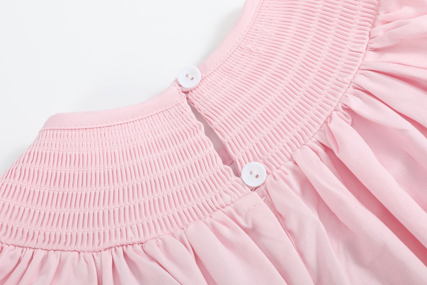 Pink and White Smocked Bishop Dress